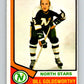 1974-75 O-Pee-Chee #220 Bill Goldsworthy  Minnesota North Stars  V4762