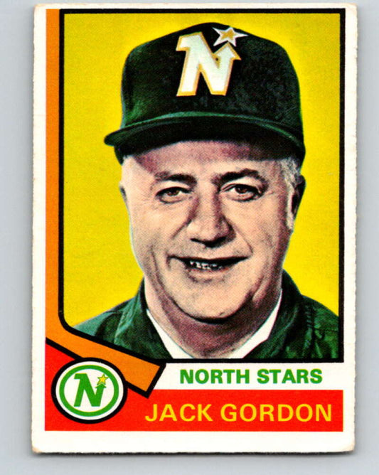 1974-75 O-Pee-Chee #238 Jack Gordon CO  RC Rookie Minnesota North Stars  V4827