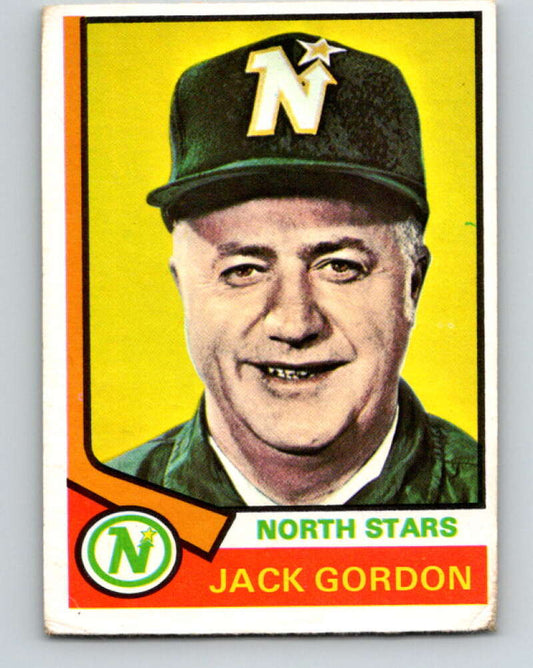 1974-75 O-Pee-Chee #238 Jack Gordon CO  RC Rookie Minnesota North Stars  V4828