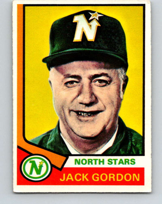 1974-75 O-Pee-Chee #238 Jack Gordon CO  RC Rookie Minnesota North Stars  V4829