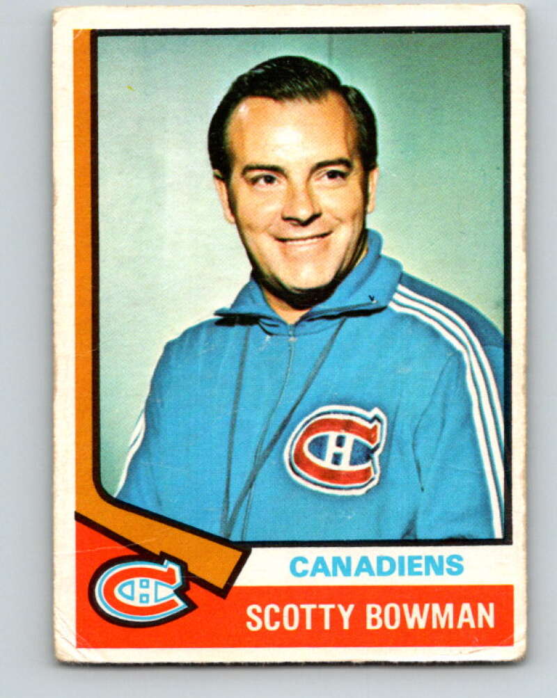 1974-75 O-Pee-Chee #261 Scotty Bowman CO  RC Rookie Montreal Canadiens  V4870