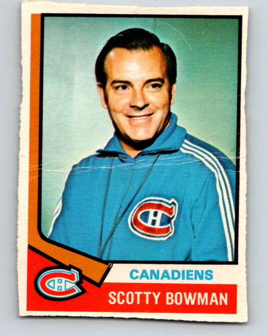 1974-75 O-Pee-Chee #261 Scotty Bowman CO  RC Rookie Montreal Canadiens  V4871