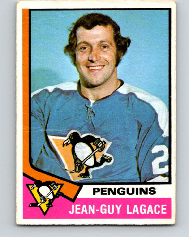 1974-75 O-Pee-Chee #299 Jean-Guy Lagace  RC Rookie Pittsburgh Penguins  V4948