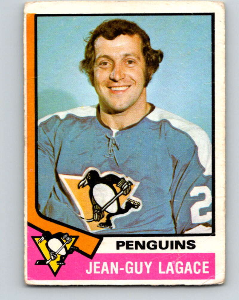 1974-75 O-Pee-Chee #299 Jean-Guy Lagace  RC Rookie Pittsburgh Penguins  V4950