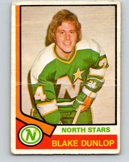 1974-75 O-Pee-Chee #308 Blake Dunlop  RC Rookie Minnesota North Stars  V4965