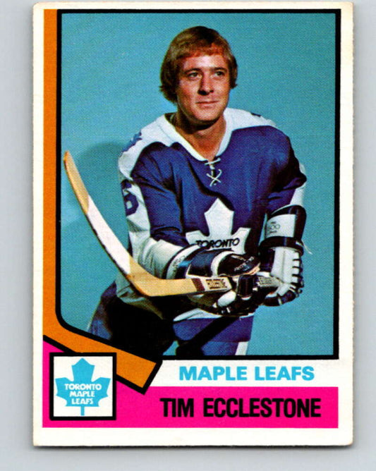 1974-75 O-Pee-Chee #323 Tim Ecclestone  Toronto Maple Leafs  V4990