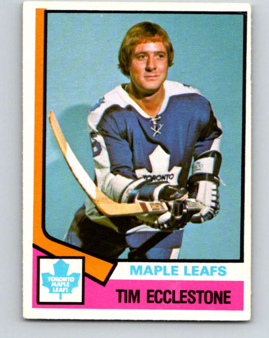 1974-75 O-Pee-Chee #323 Tim Ecclestone  Toronto Maple Leafs  V4991