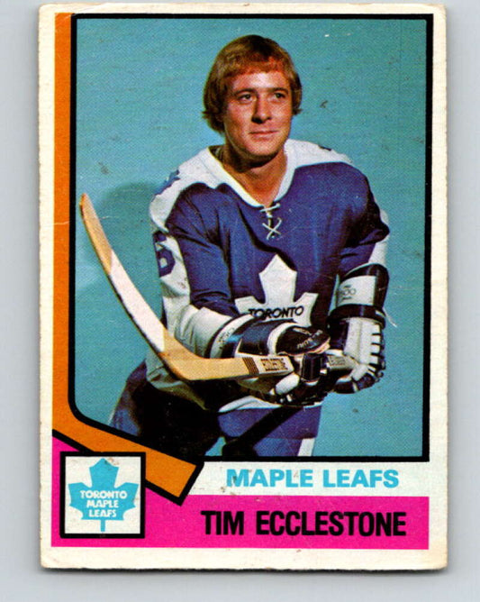 1974-75 O-Pee-Chee #323 Tim Ecclestone  Toronto Maple Leafs  V4992