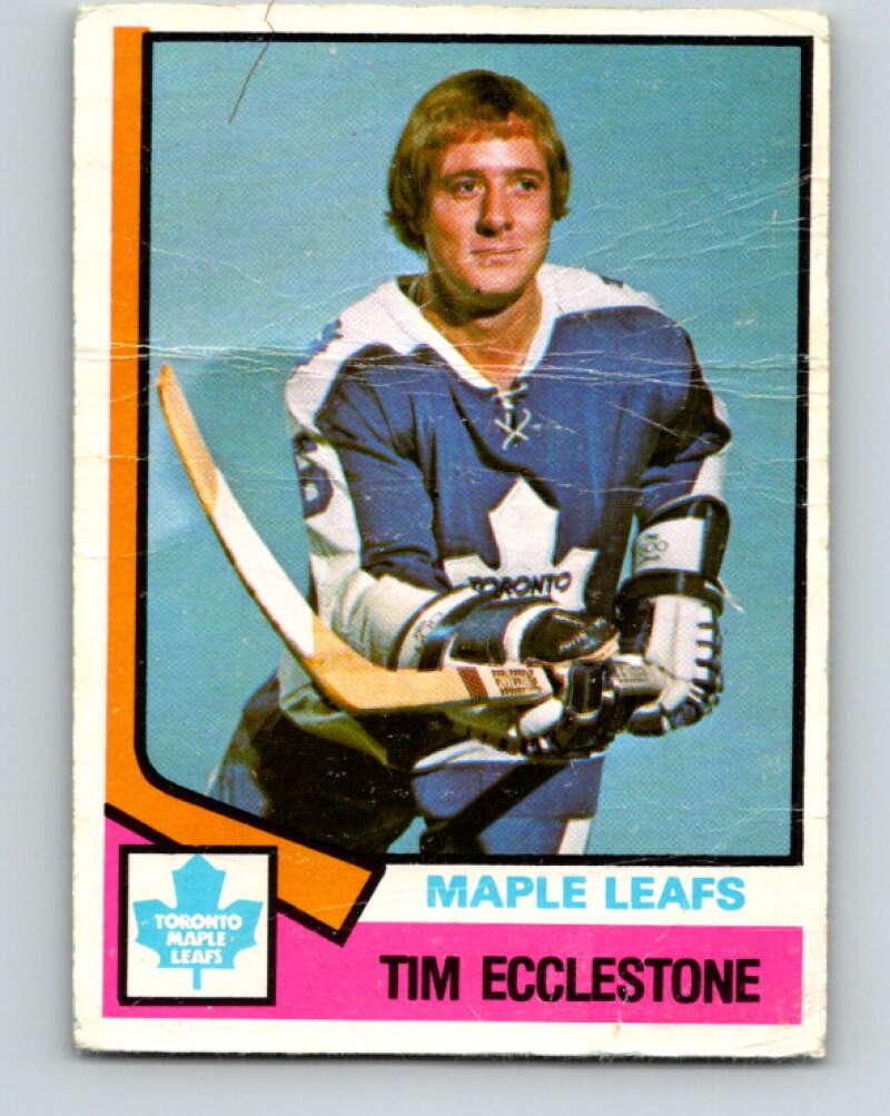 1974-75 O-Pee-Chee #323 Tim Ecclestone  Toronto Maple Leafs  V4993