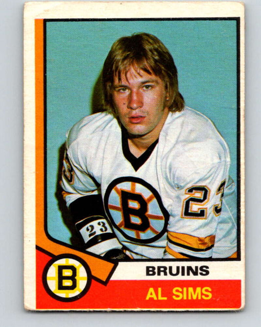 1974-75 O-Pee-Chee #333 Al Sims  RC Rookie Boston Bruins  V5008