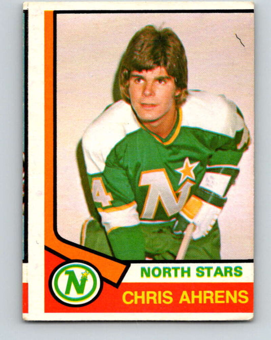 1974-75 O-Pee-Chee #346 Chris Ahrens  RC Rookie Minnesota North Stars  V5033