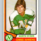 1974-75 O-Pee-Chee #346 Chris Ahrens  RC Rookie Minnesota North Stars  V5034