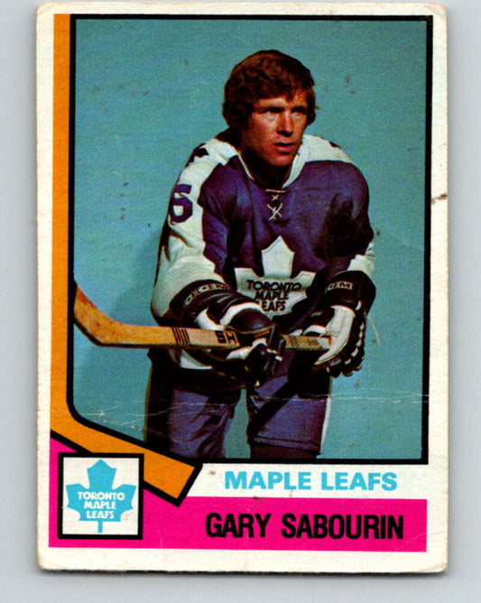 1974-75 O-Pee-Chee #368 Gary Sabourin  Toronto Maple Leafs  V5082