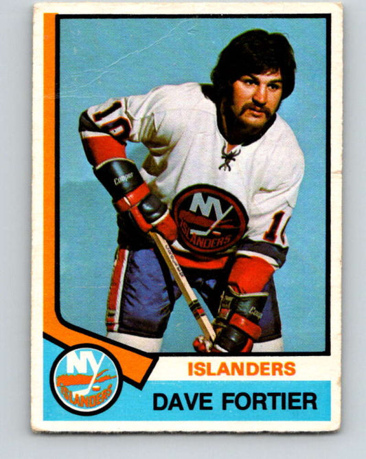 1974-75 O-Pee-Chee #382 Dave Fortier  RC Rookie New York Islanders  V5106