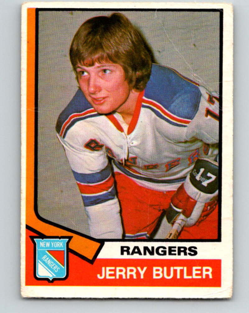 1974-75 O-Pee-Chee #393 Jerry Butler  RC Rookie New York Rangers  V5124
