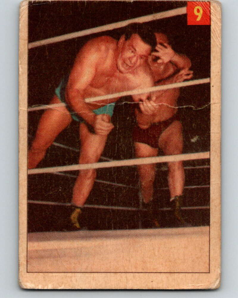 1954 Parkhurst #9 Lou Plummer Wrestling Vintage Sports Card  V5135