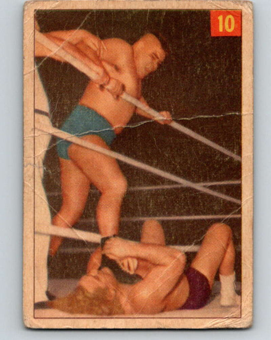 1954 Parkhurst #10 Chief Big Heart Wrestling Vintage Sports Card  V5136