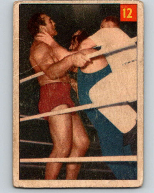 1954 Parkhurst #12 Primo Carnera Wrestling Vintage Sports Card  V5137