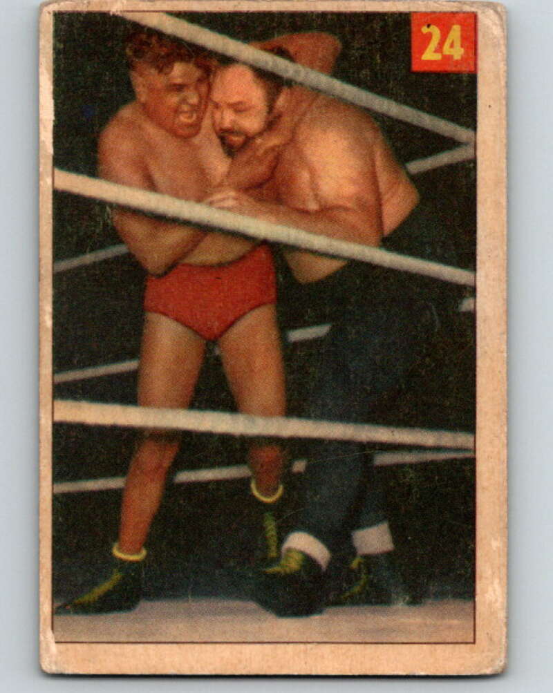 1954 Parkhurst #24 Big Ben Morgan Wrestling Vintage Sports Card  V5149