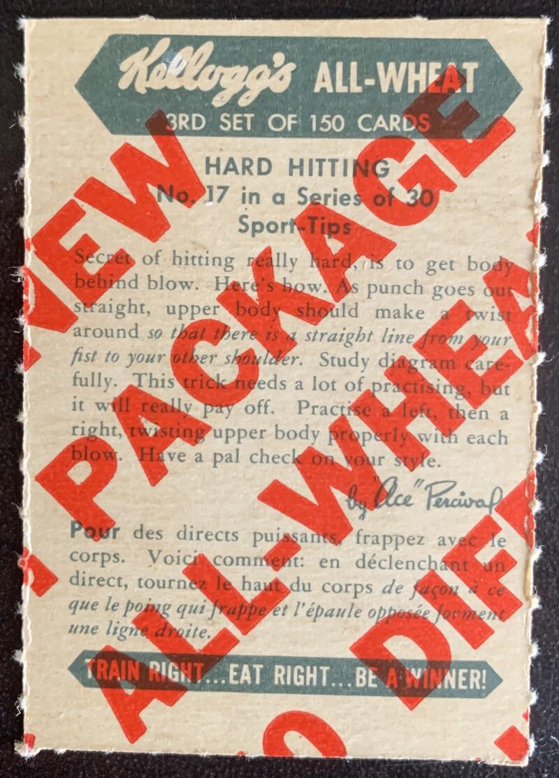 1945-47 Kellogg's All-Weat #17 Hard Hitting Vintage Boxing V5174