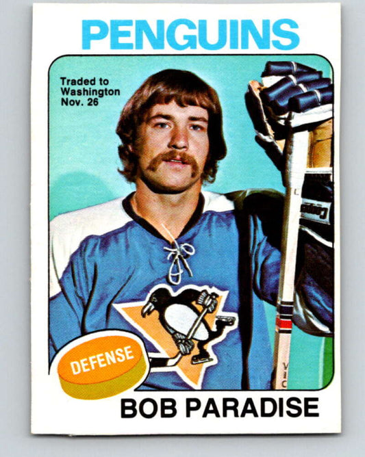 1975-76 O-Pee-Chee #21 Bob Paradise  Pittsburgh Penguins  V5291