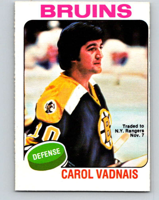 1975-76 O-Pee-Chee #27 Carol Vadnais  Boston Bruins  V5314