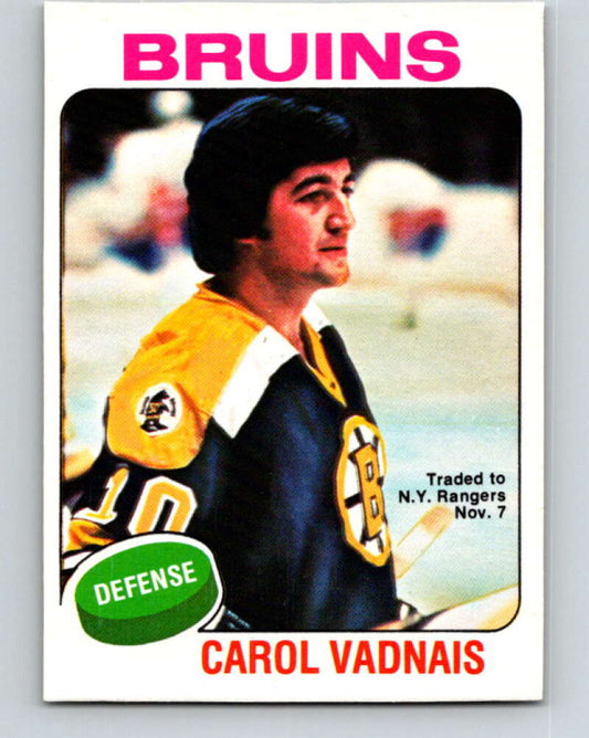 1975-76 O-Pee-Chee #27 Carol Vadnais  Boston Bruins  V5316