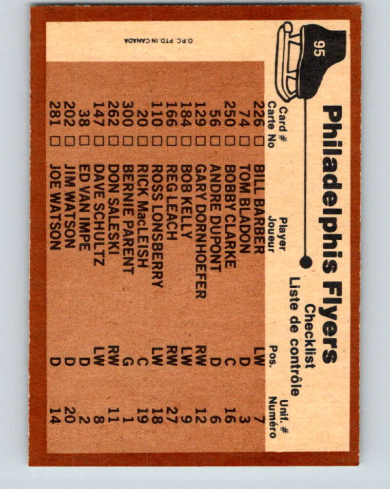 1975-76 O-Pee-Chee #95 Philadelphia Flyers CL  Philadelphia Flyers  V5584