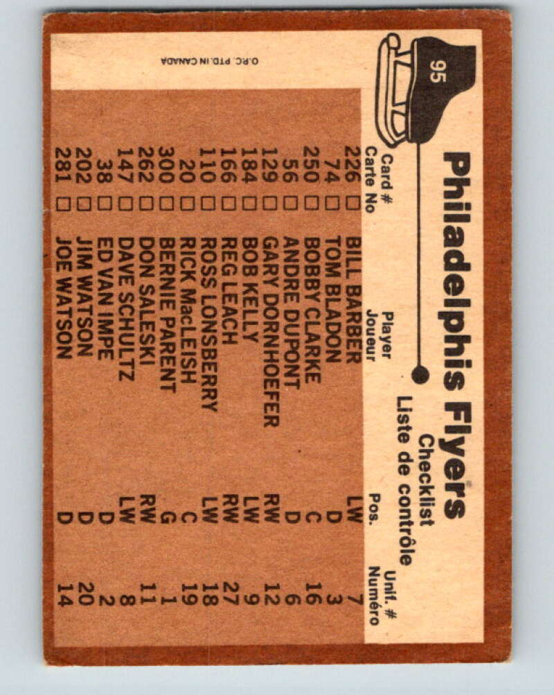 1975-76 O-Pee-Chee #95 Philadelphia Flyers CL  Philadelphia Flyers  V5585