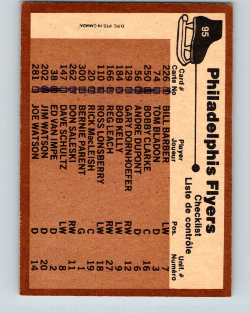 1975-76 O-Pee-Chee #95 Philadelphia Flyers CL  Philadelphia Flyers  V5586