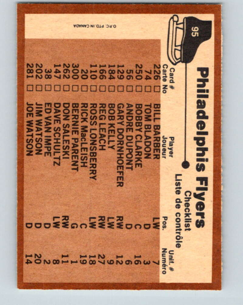 1975-76 O-Pee-Chee #95 Philadelphia Flyers CL  Philadelphia Flyers  V5588