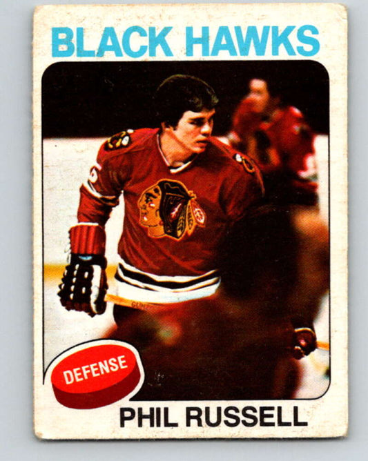 1975-76 O-Pee-Chee #102 Phil Russell  Chicago Blackhawks  V5618