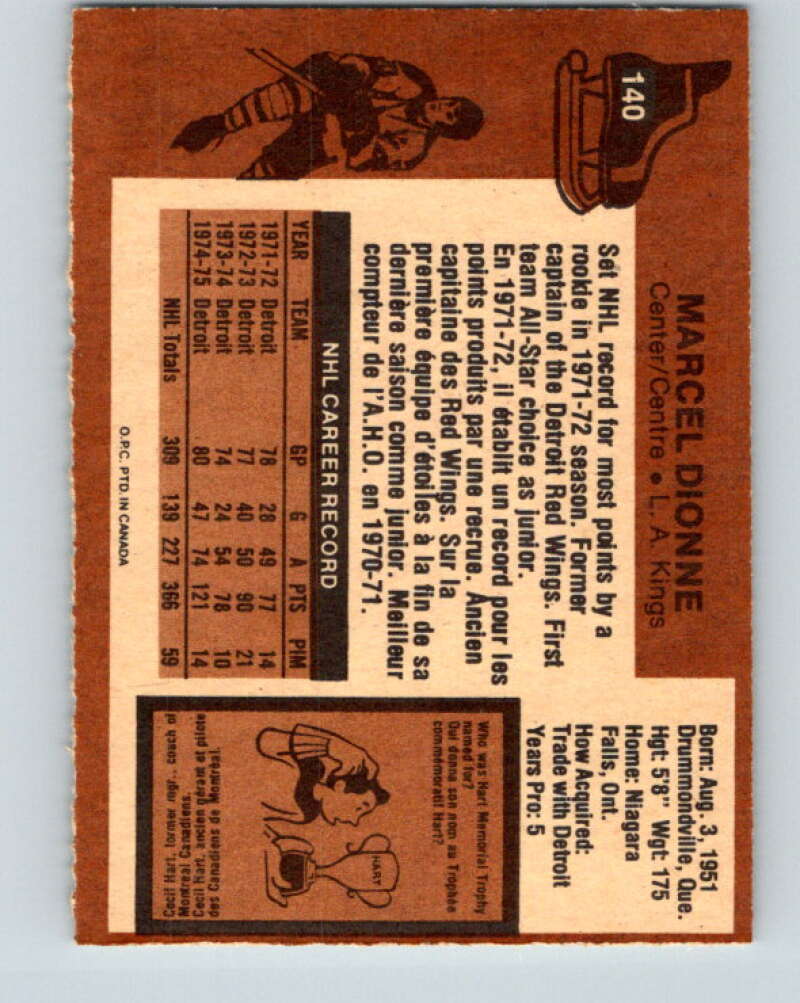 1975-76 O-Pee-Chee #140 Marcel Dionne  Los Angeles Kings  V5790