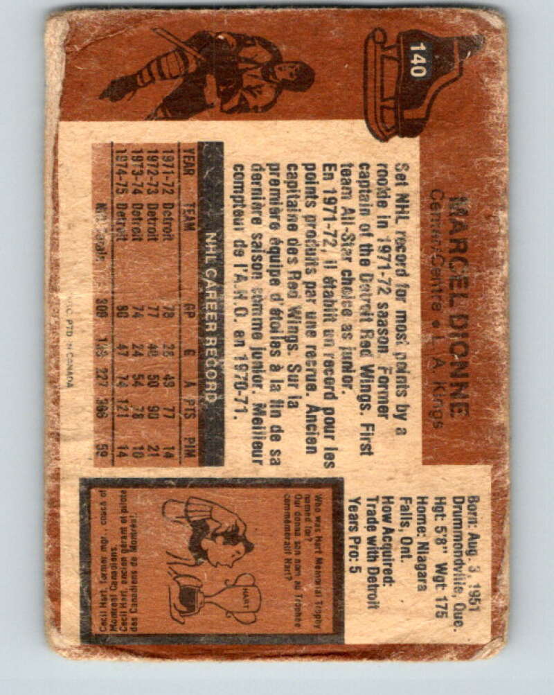 1975-76 O-Pee-Chee #140 Marcel Dionne  Los Angeles Kings  V5793