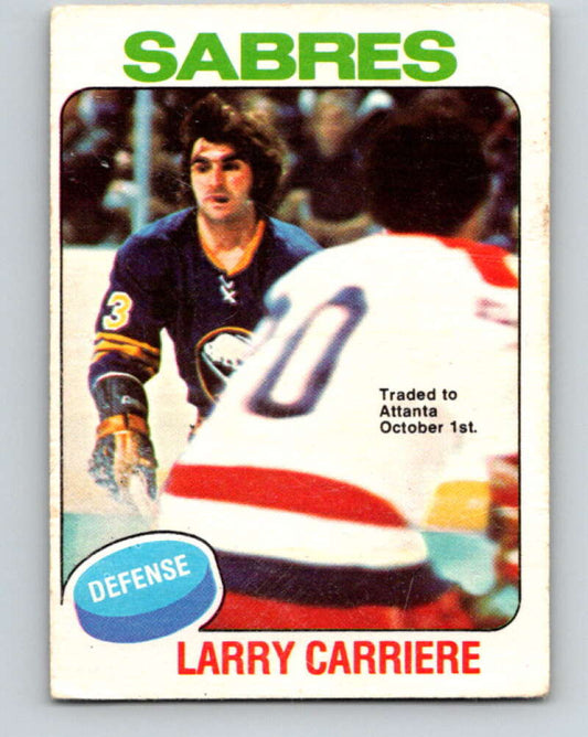 1975-76 O-Pee-Chee #154 Larry Carriere  Buffalo Sabres  V5853