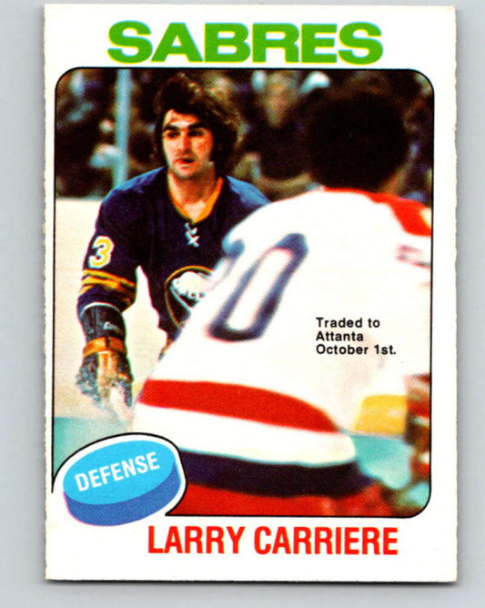 1975-76 O-Pee-Chee #154 Larry Carriere  Buffalo Sabres  V5854