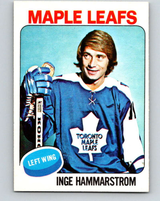 1975-76 O-Pee-Chee #168 Inge Hammarstrom  Toronto Maple Leafs  V5917
