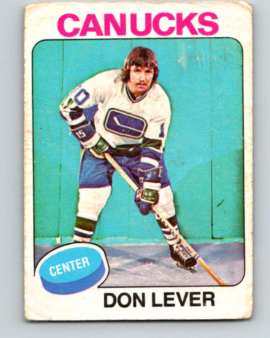 1975-76 O-Pee-Chee #206 Don Lever  Vancouver Canucks  V6065