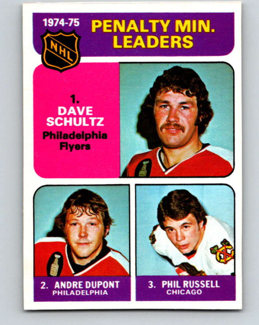 1975-76 O-Pee-Chee #211 Dave Schultz LL  Philadelphia Flyers  V6092