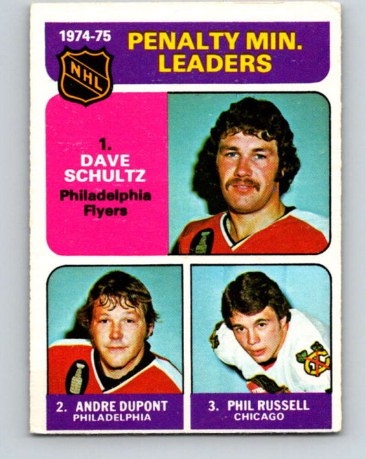 1975-76 O-Pee-Chee #211 Dave Schultz LL  Philadelphia Flyers  V6093