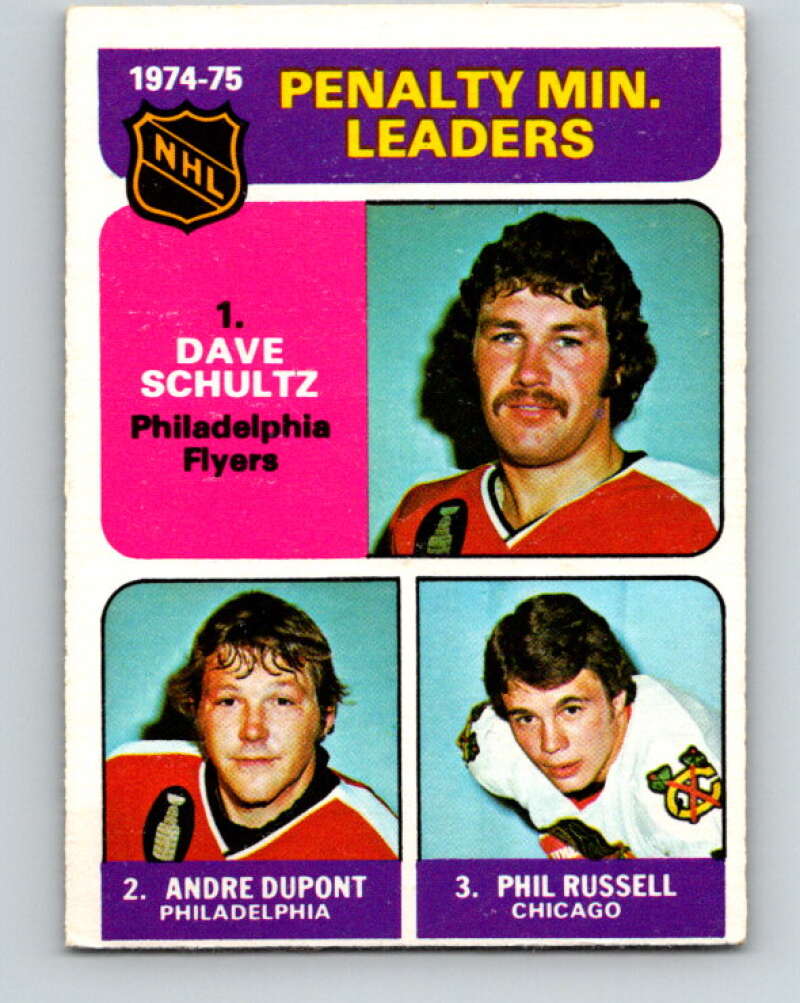 1975-76 O-Pee-Chee #211 Dave Schultz LL  Philadelphia Flyers  V6093