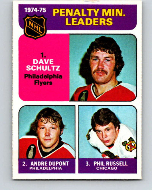 1975-76 O-Pee-Chee #211 Dave Schultz LL  Philadelphia Flyers  V6094