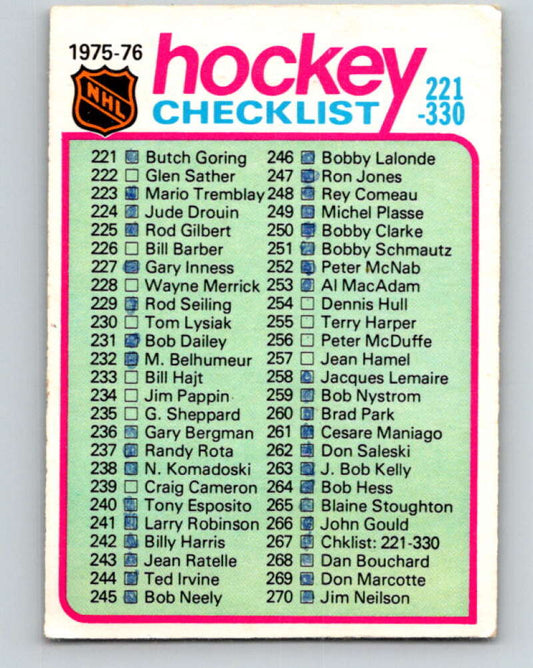 1975-76 O-Pee-Chee #267a Checklist   V6362