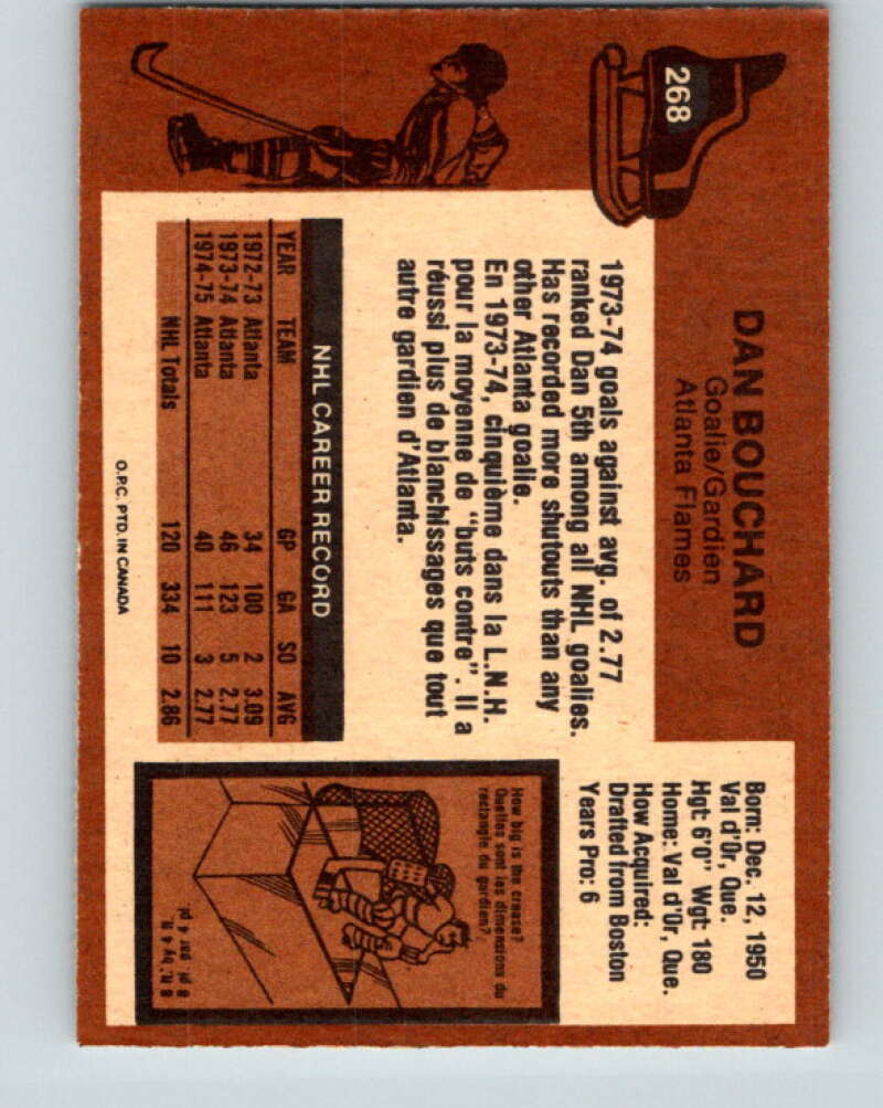 1975-76 O-Pee-Chee #268 Dan Bouchard  Atlanta Flames  V6367
