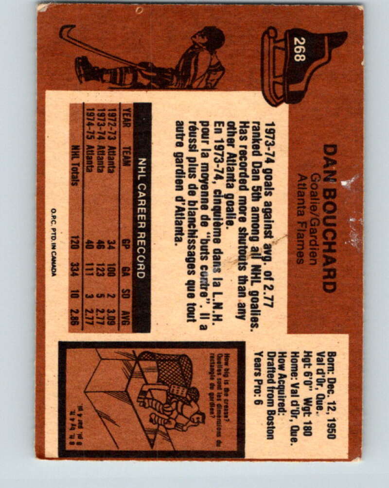 1975-76 O-Pee-Chee #268 Dan Bouchard  Atlanta Flames  V6368
