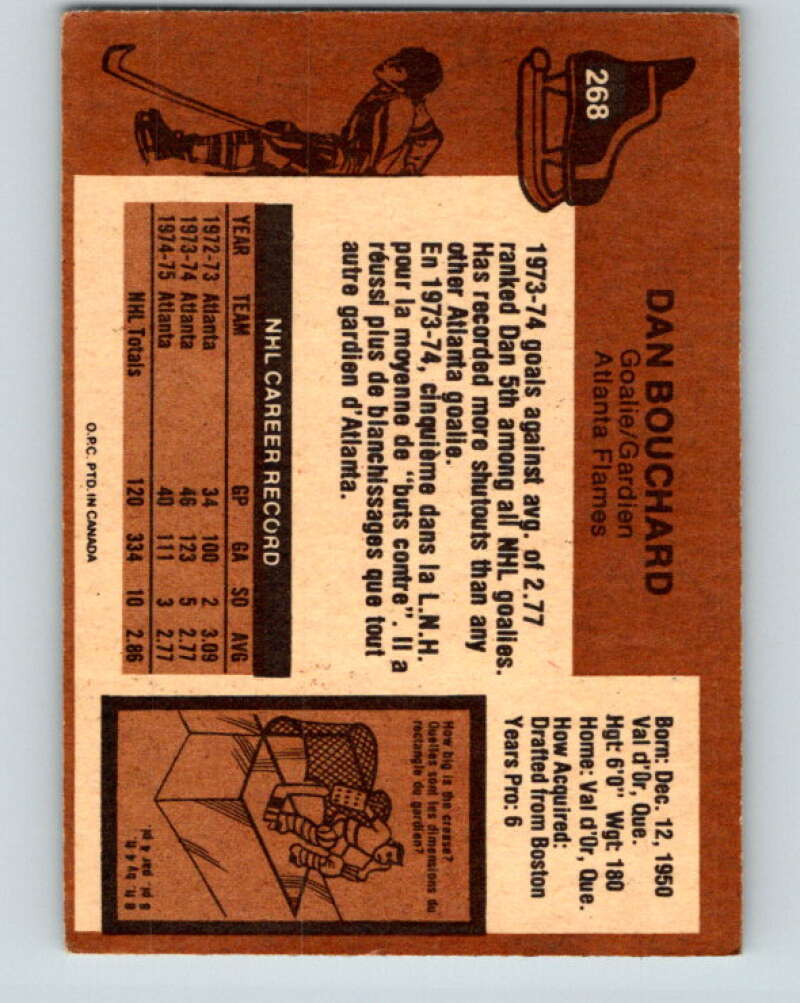 1975-76 O-Pee-Chee #268 Dan Bouchard  Atlanta Flames  V6369