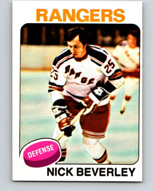 1975-76 O-Pee-Chee #279 Nick Beverley  New York Rangers  V6422