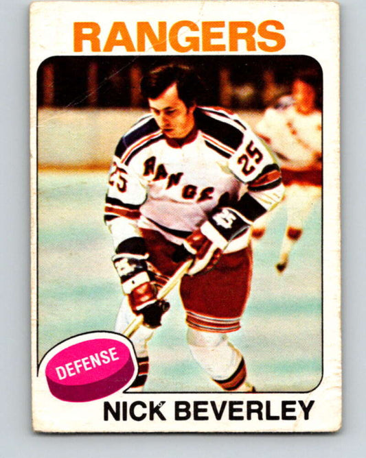 1975-76 O-Pee-Chee #279 Nick Beverley  New York Rangers  V6425