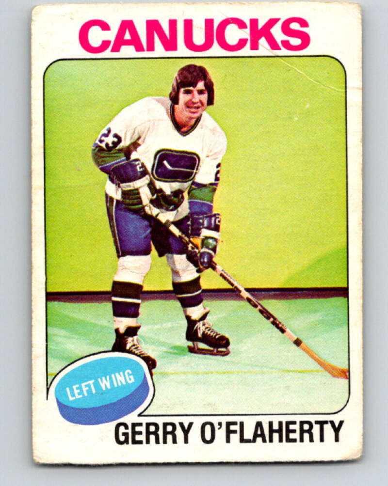 1975-76 O-Pee-Chee #307 Gerry O'Flaherty  Vancouver Canucks  V6564