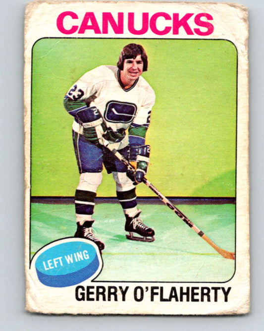1975-76 O-Pee-Chee #307 Gerry O'Flaherty  Vancouver Canucks  V6566